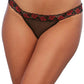 Dreamgirl Cross-Dye Lace Strappy Panty Black/Red - Size L