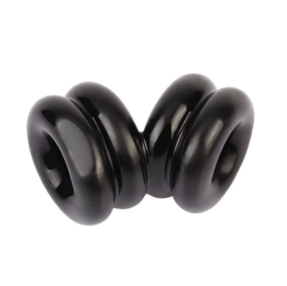 CHISA GK Power Double Stacked Dual Pleasure Ring Black