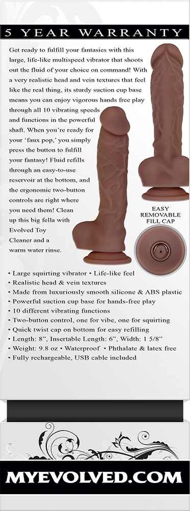 Evolved Big Shot - Brown 20.3cm (8") Squirting Dildo Vibrator