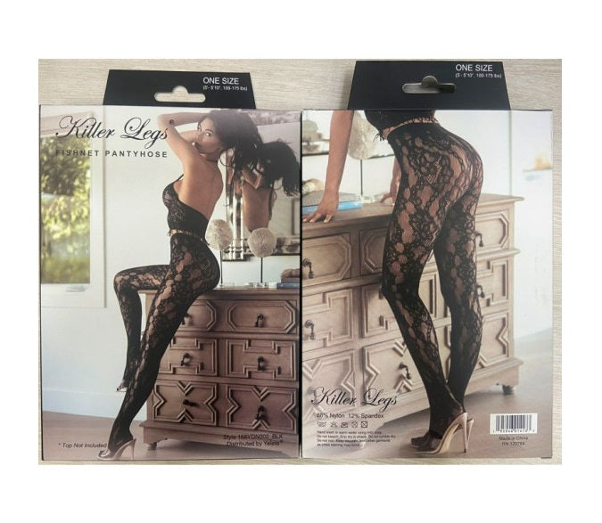 Killer Legs Chestnut Cheetah Fishnet Tights Coffee Size OS