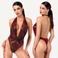 Noir Kink Royal Draped Plunge Bodysuit Red Size XS/S/M