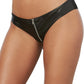 Dreamgirl Faux Leather Zippered Panty Black Size M/L/XL