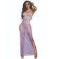 Dreamgirl Ombre Glitter Mesh Gown Lilac Size S/M or L/XL