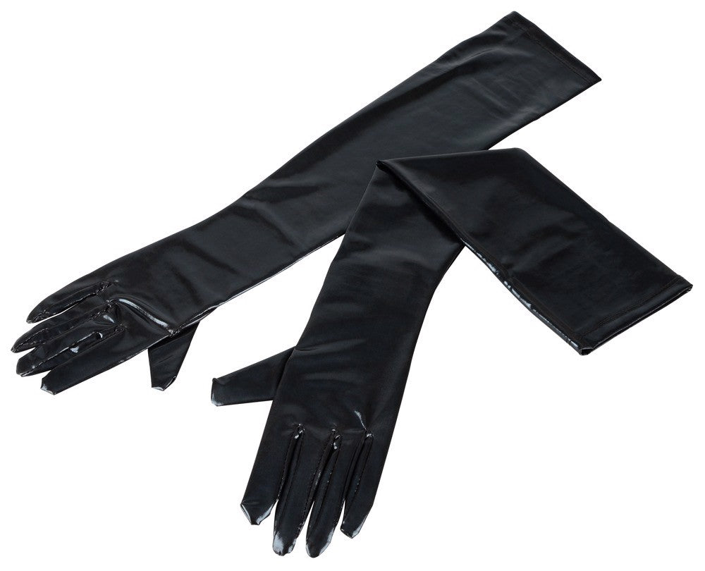 Orion | Cottelli Accessories - Wet Look Gloves Extra Long S-L