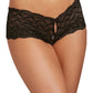 Dreamgirl Heart Cutout Lace Panty Black - Size S/M/L/XL