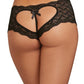 Dreamgirl Heart Cutout Lace Panty Black - Size S/M/L/XL