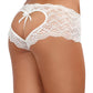 Dreamgirl Heart Cutout Lace Panty White - Size S/M/L