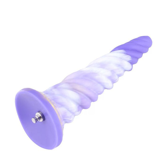HiSmith - 10.12" Silicone Purple Spiral Twisted Awl Dildo (KlicLok)