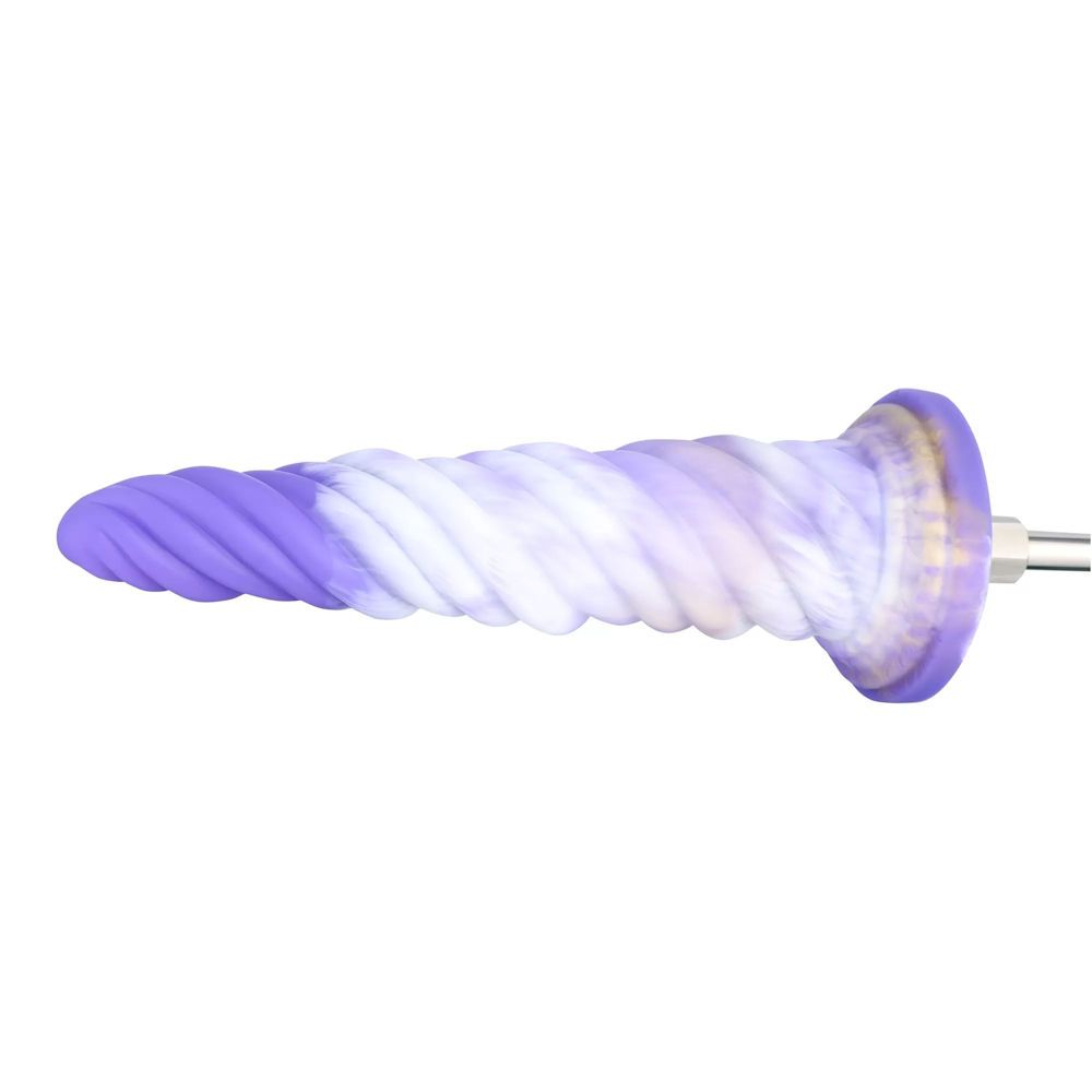 HiSmith - 10.12" Silicone Purple Spiral Twisted Awl Dildo (KlicLok)