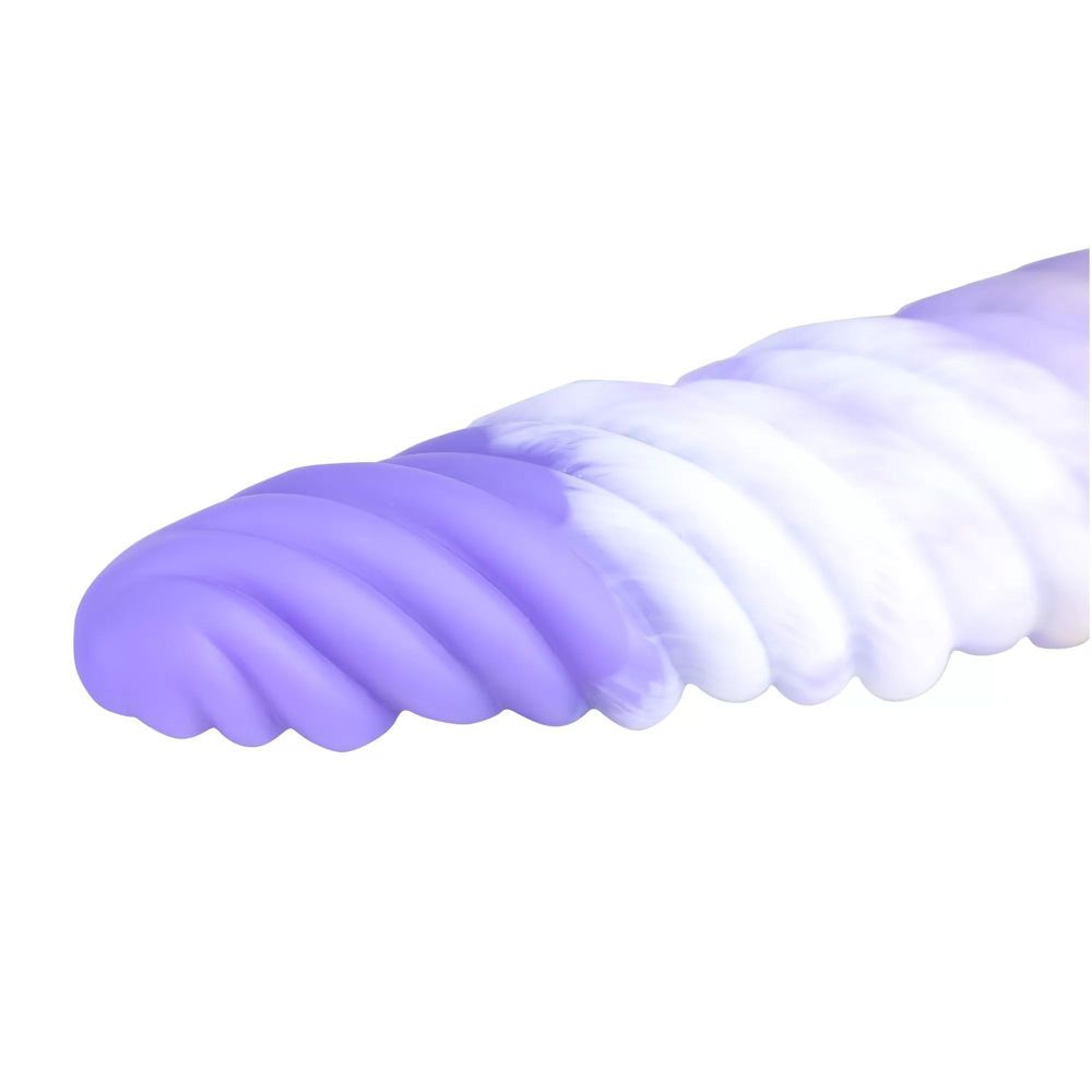 HiSmith - 10.12" Silicone Purple Spiral Twisted Awl Dildo (KlicLok)