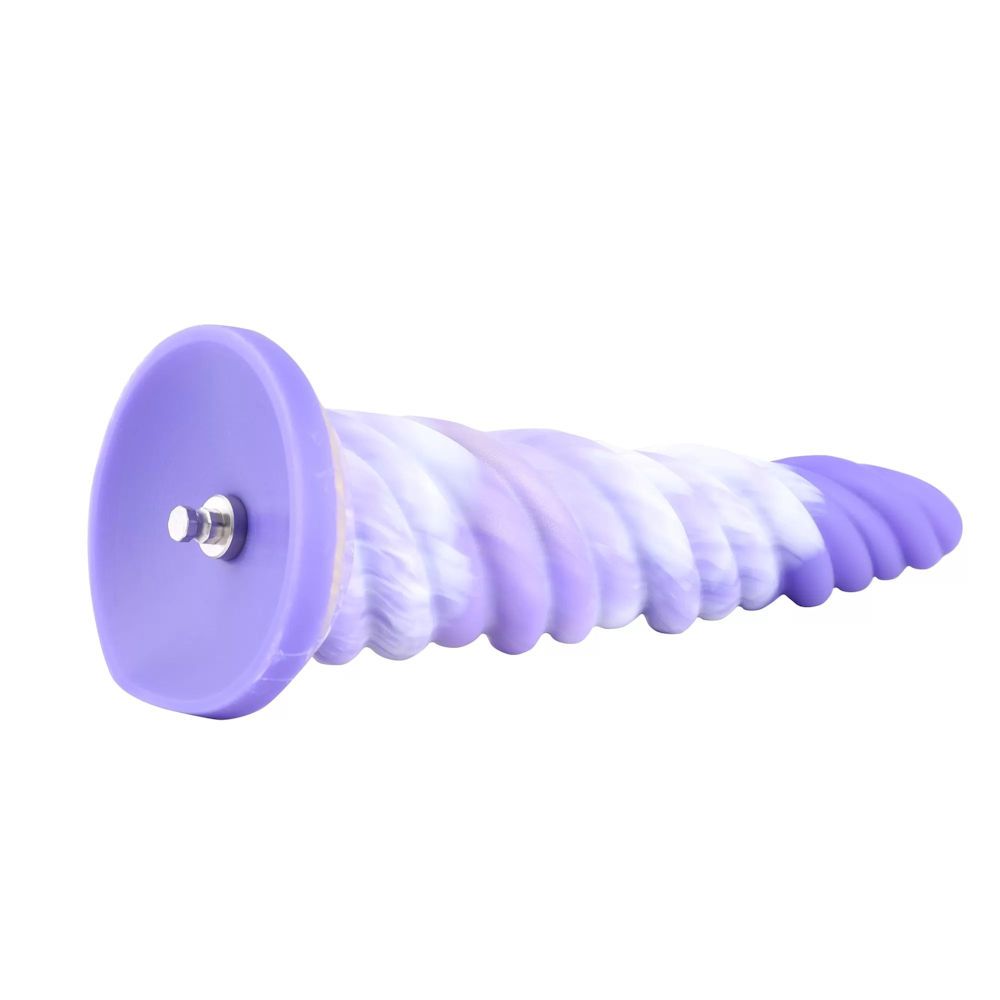 HiSmith - 10.12" Silicone Purple Spiral Twisted Awl Dildo (KlicLok)