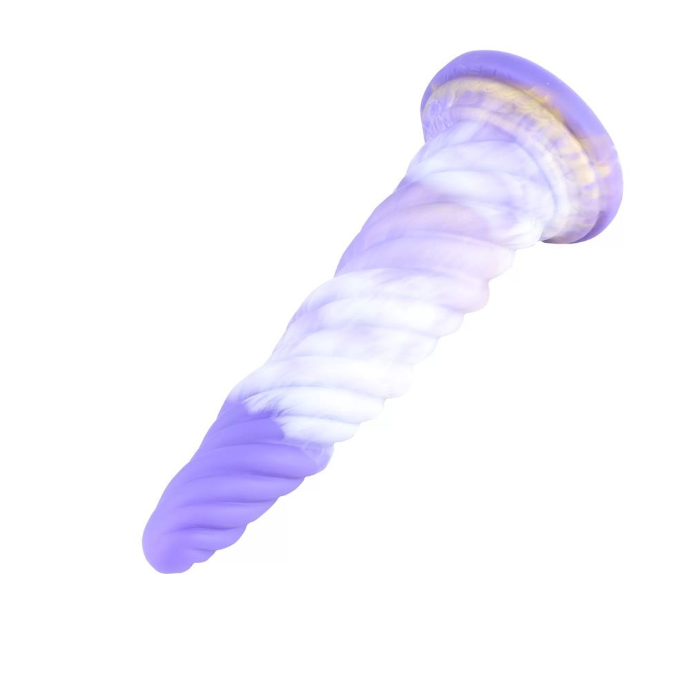 HiSmith - 10.12" Silicone Purple Spiral Twisted Awl Dildo (KlicLok)