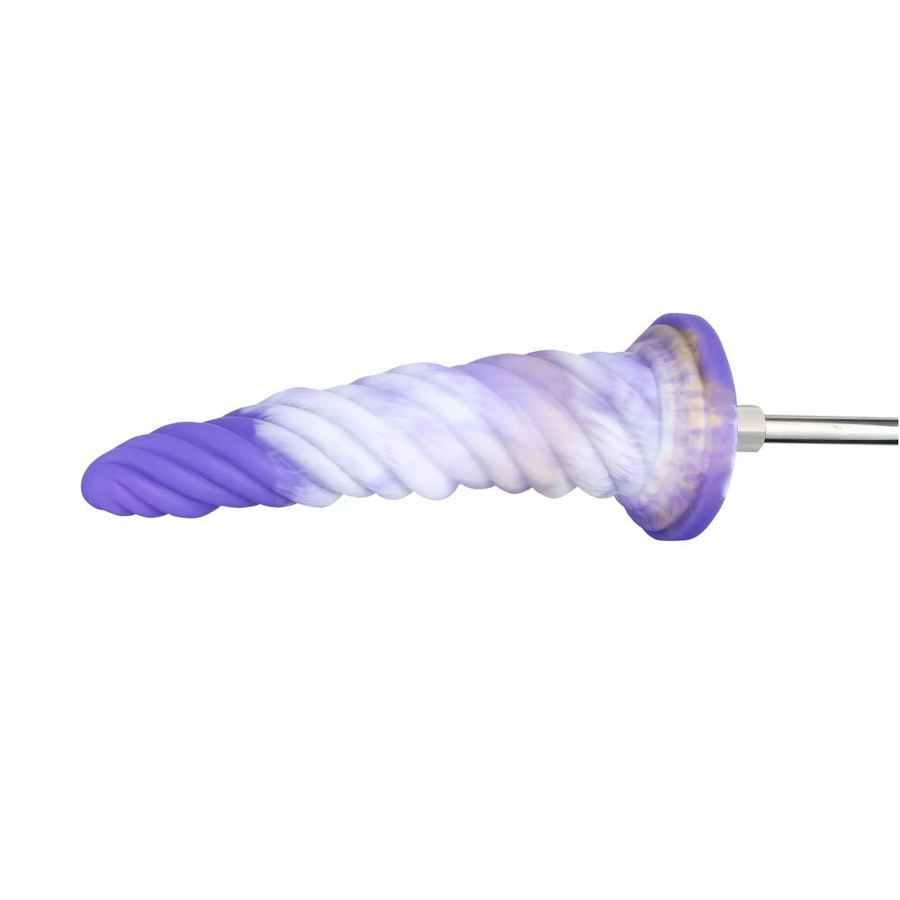 HiSmith - 10.12" Silicone Purple Spiral Twisted Awl Dildo (KlicLok)