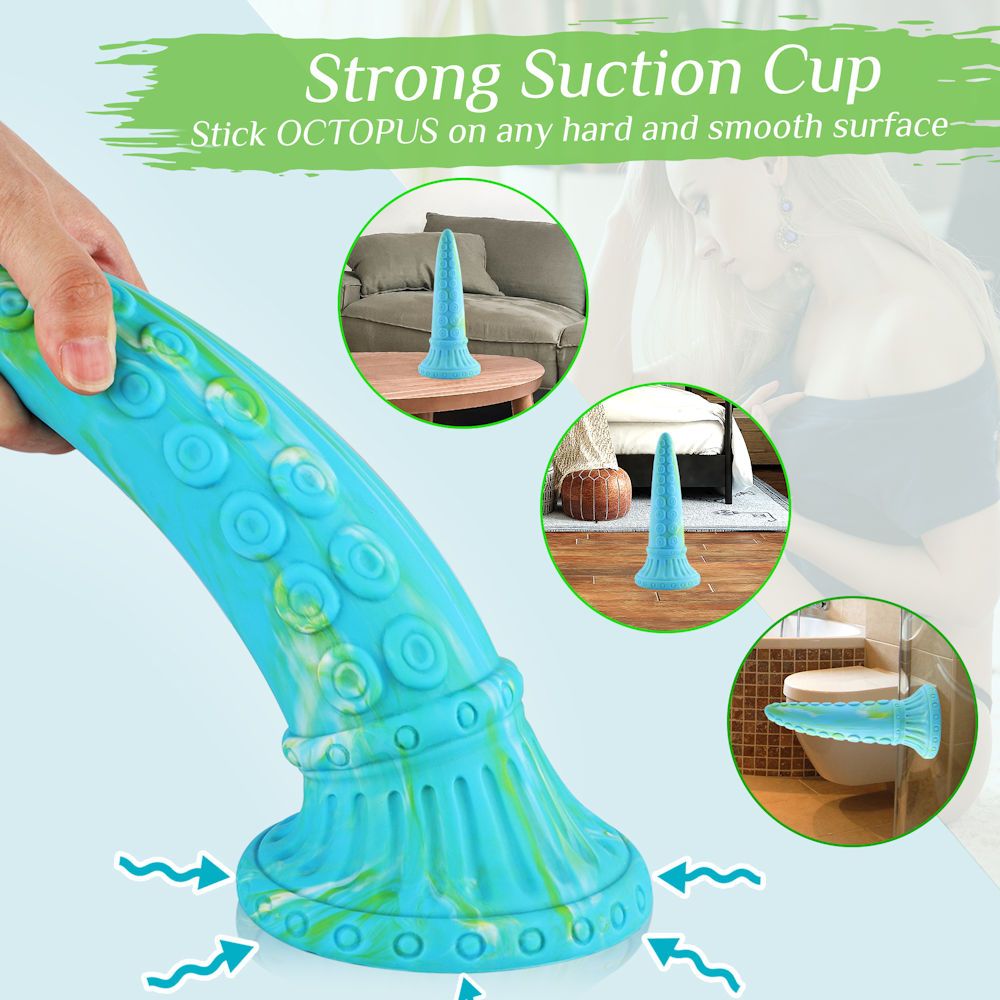HiSmith 10" Teal Monster Series Silicone Dildo (Suction)