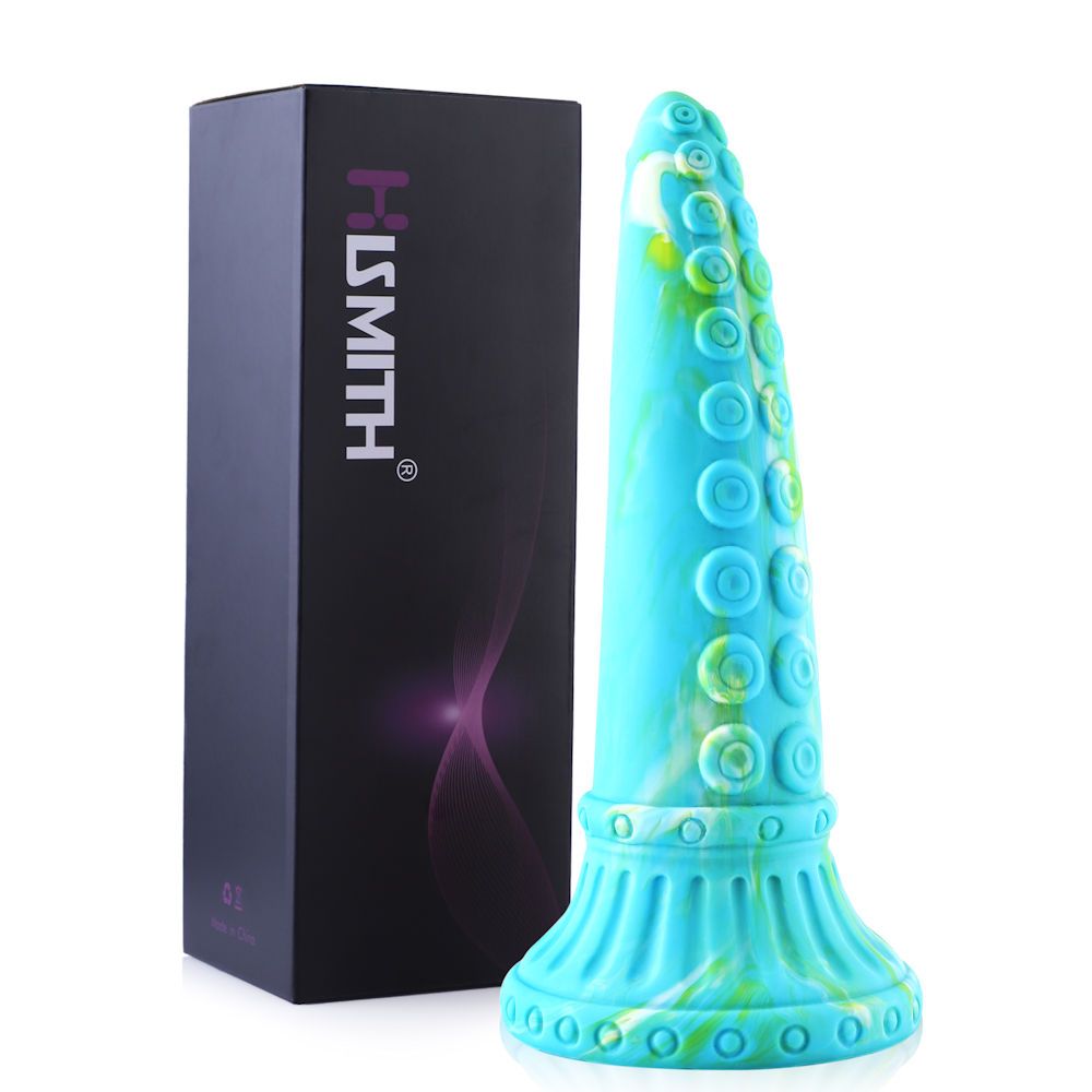 HiSmith 10" Teal Monster Series Silicone Dildo (Suction)