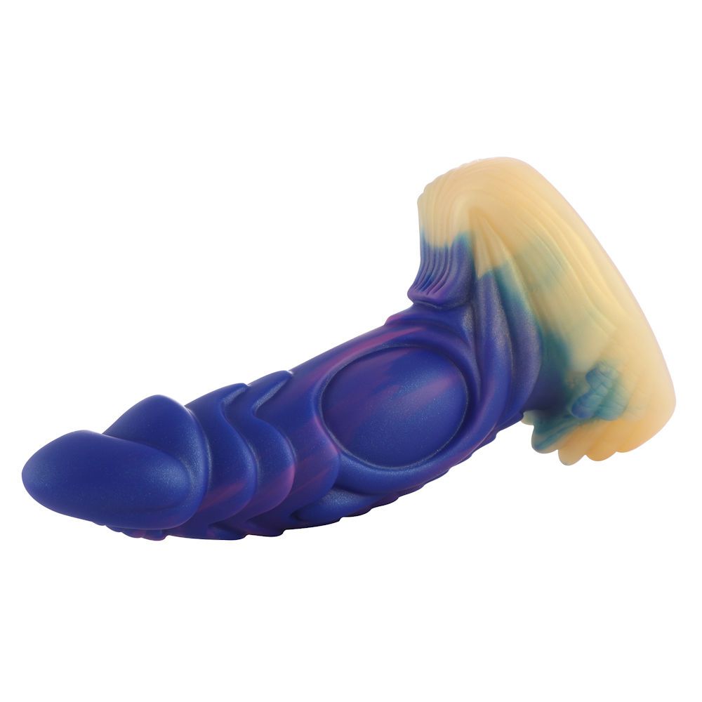 HiSmith 6" Monster Series Blue & Gold Silicone Dildo