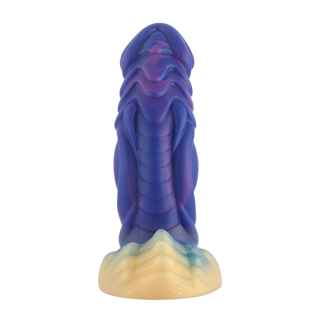 HiSmith 6" Monster Series Blue & Gold Silicone Dildo
