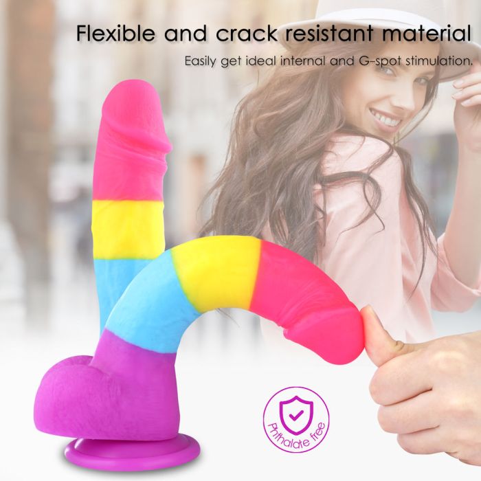 HiSmith - 8.2" Rainbow Silicone Dildo