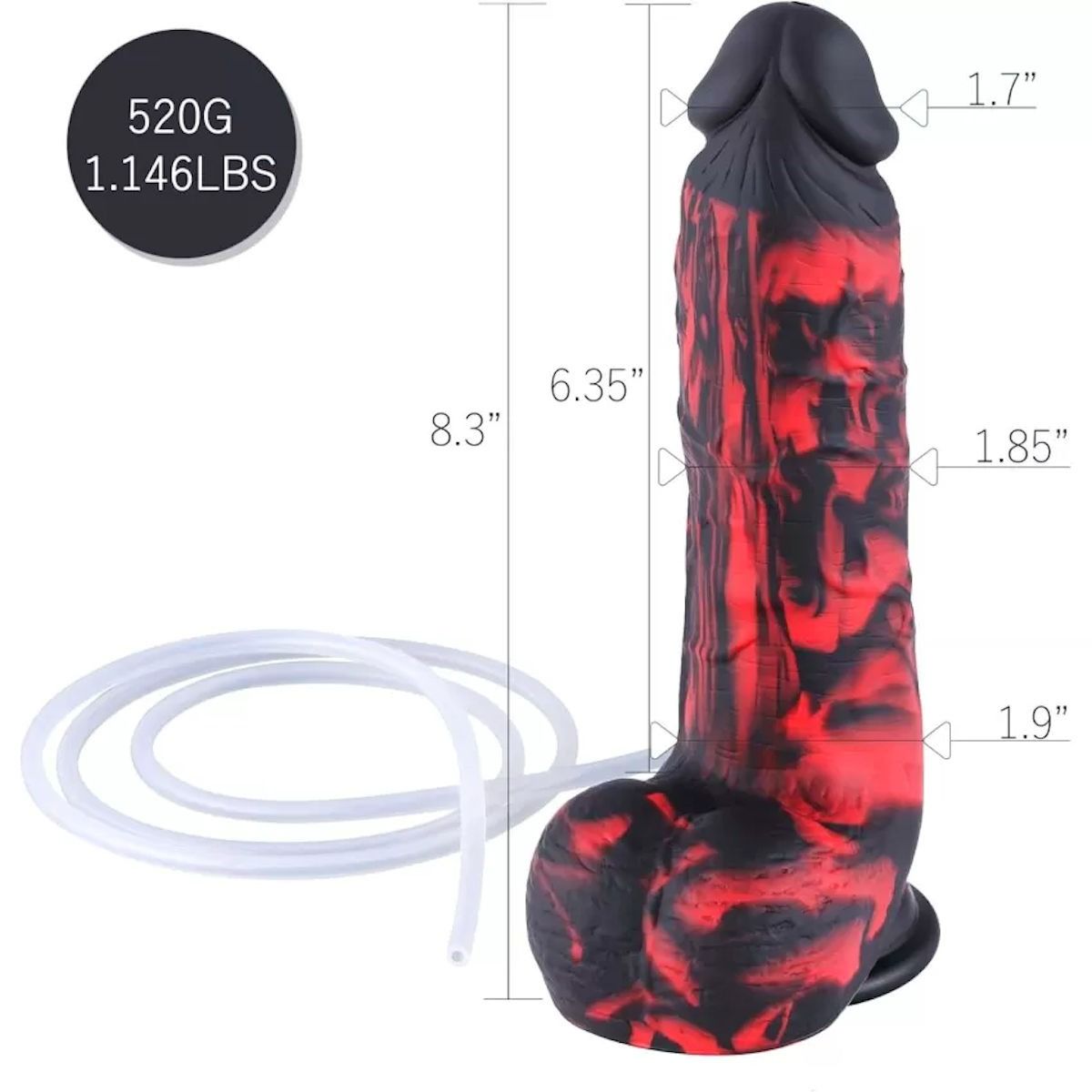 HiSmith 8.3" Cumming Silicone Monster Squirting Dildo (KlicLok)