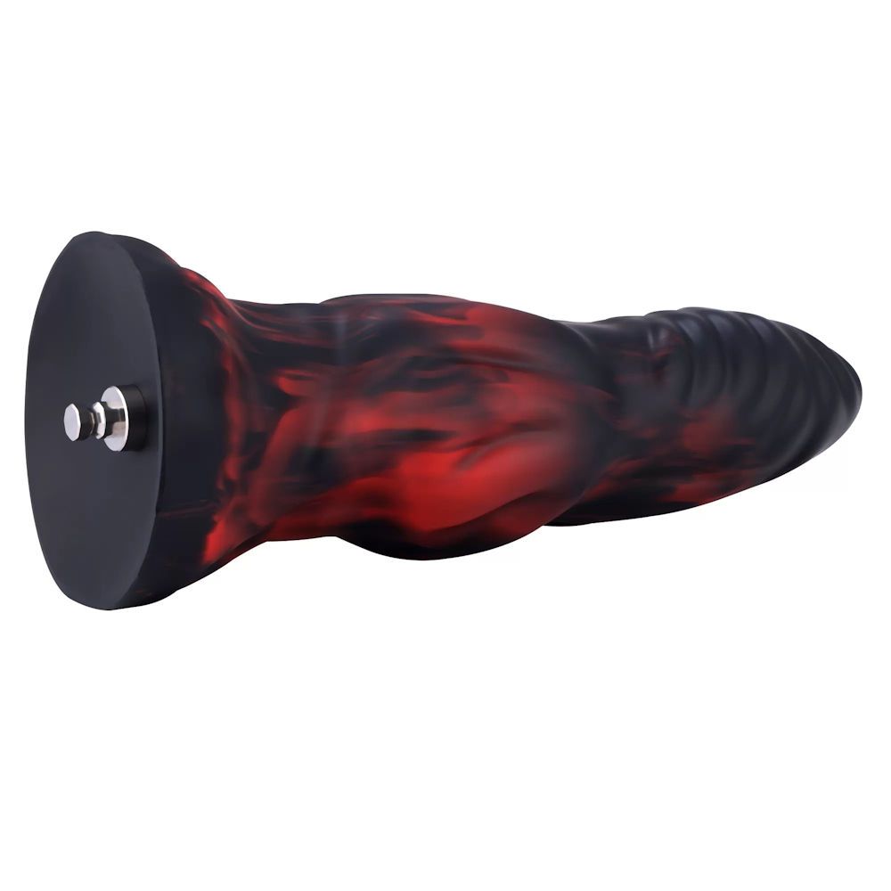 HiSmith 8.45" Red and Black Monster Silicone Dildo (KlicLoc)