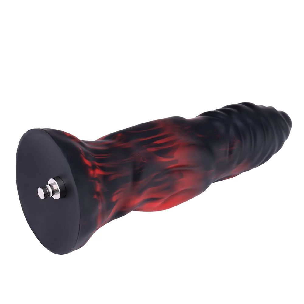 HiSmith 8.45" Red and Black Monster Silicone Dildo (KlicLoc)