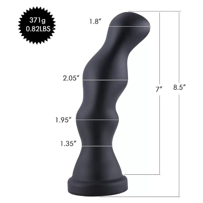 HiSmith - 8.5" Black Silicone Dildo (Suction)