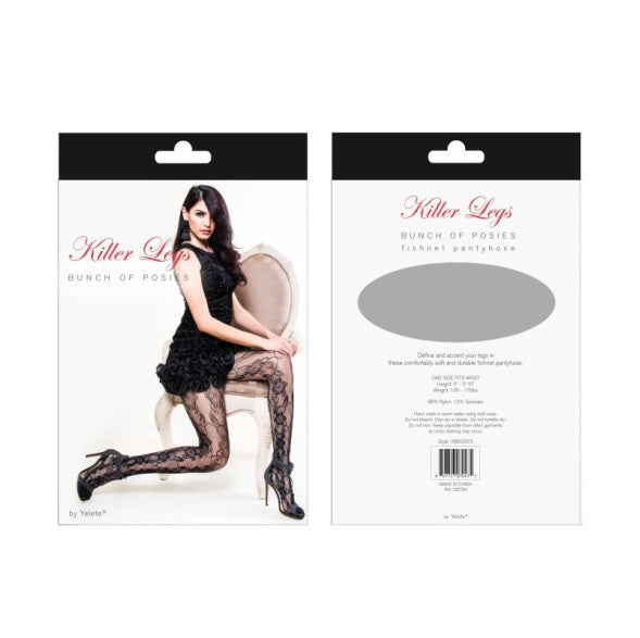 Killer Legs Geo Jacquard Fishnet Tights Black Size OS