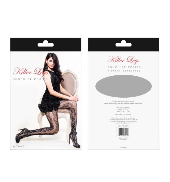 Killer Legs Too Many Diamonds Fishnet Tights Black Size OS