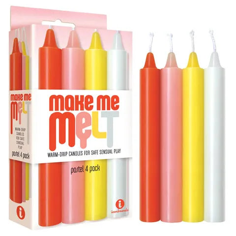 Icon Brands | Make Me Melt Drip Candles - Pastel Drip Candles - 4 Pack