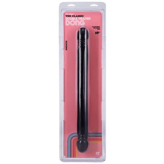 Doc Johnson Smooth Double Header Black 18" Dildo Dong