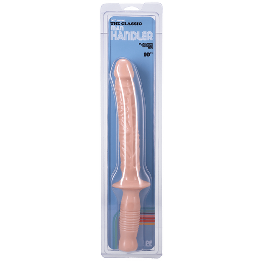 Doc Johnson The Classic Man Handler - 10" Dildo Plus Handle White