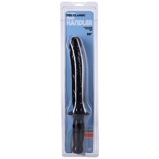 Doc Johnson The Classic Man Handler - 10" Dildo Plus Handle Black