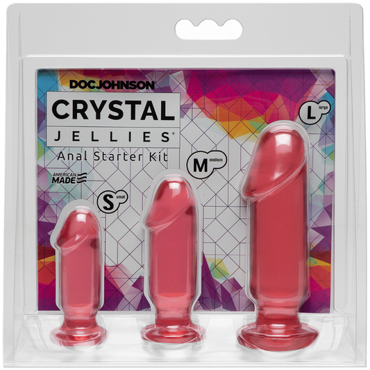 Doc Johnson Crystal Jellies Anal Starter Kit Pink