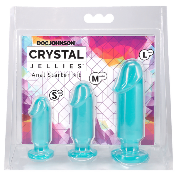 Doc Johnson Crystal Jellies Anal Starter Kit Teal
