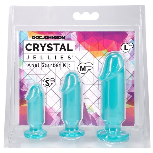 Doc Johnson Crystal Jellies Anal Starter Kit Teal