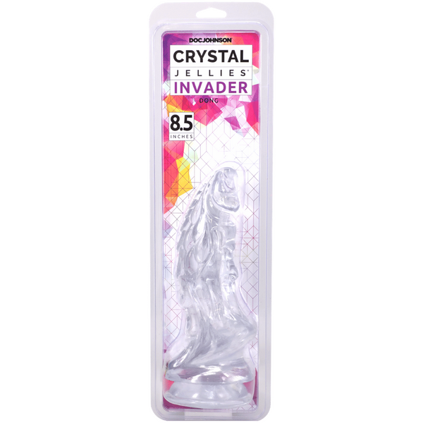 Doc Johnson Crystal Jellies 8.5" Invader Fantasy Dildo Clear