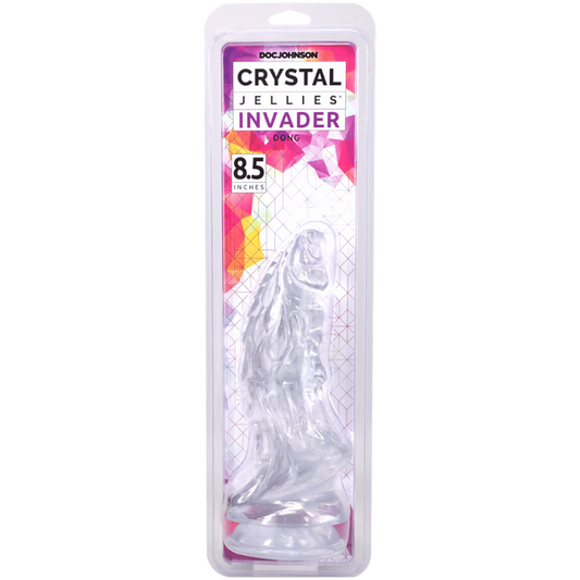 Doc Johnson Crystal Jellies 8.5" Invader Fantasy Dildo Clear