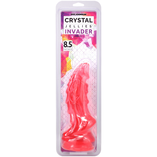 Doc Johnson Crystal Jellies 8.5" Invader Fantasy Dildo Pink