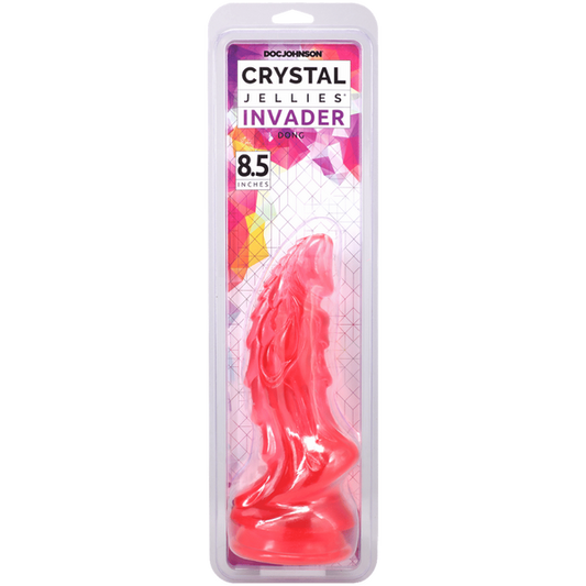 Doc Johnson Crystal Jellies 8.5" Invader Fantasy Dildo Pink