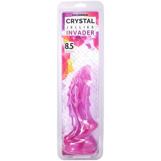 Doc Johnson Crystal Jellies 8.5" Invader Fantasy Dildo Purple