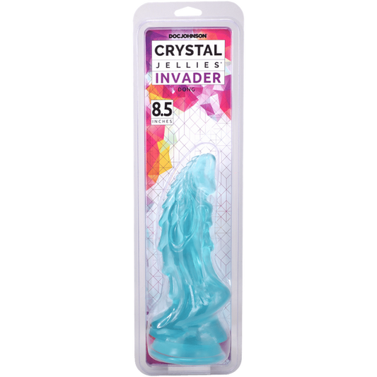 Doc Johnson Crystal Jellies 8.5" Invader Fantasy Dildo Teal