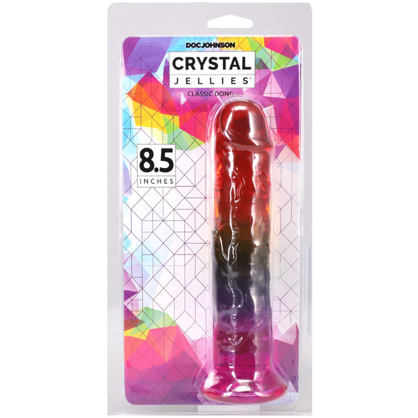 Doc Johnson Crystal Jellies 8.5" Classic Dong Rainbow