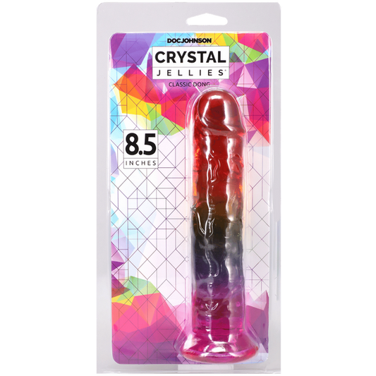 Doc Johnson Crystal Jellies 8.5" Classic Dong Rainbow