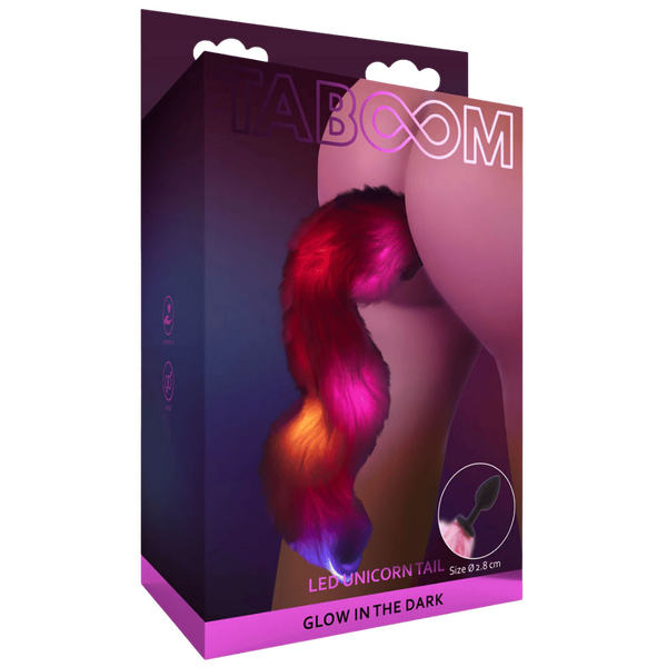 TABOOM Glow In The Dark Unicorn Tail & Buttplug LED Black