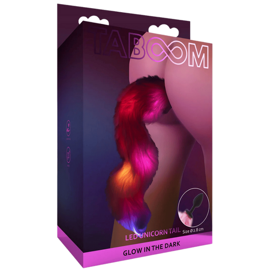 TABOOM Glow In The Dark Unicorn Tail & Buttplug LED Black