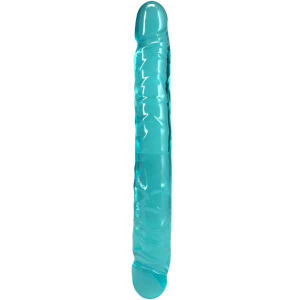 Doc Johnson Crystal Jellies 12" Jr. Double Dong Teal
