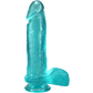 Doc Johnson Crystal Jellies 8" Realistic Cock With Balls Teal