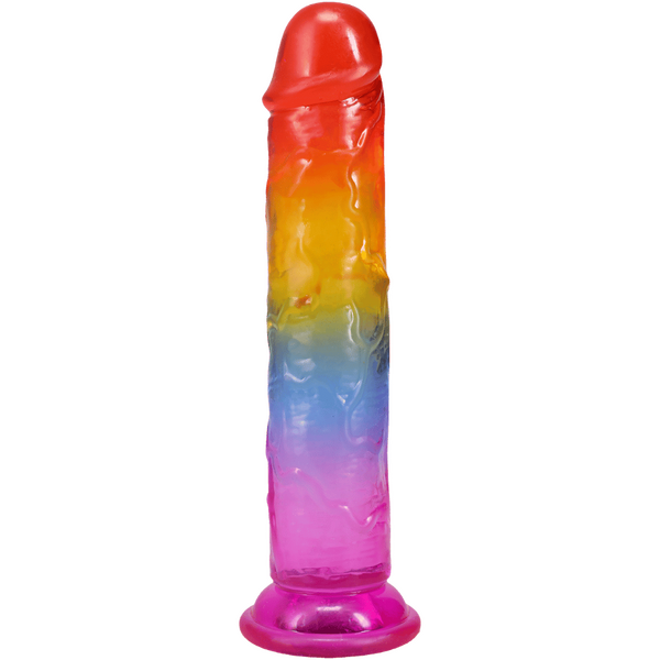 Doc Johnson Crystal Jellies 7" Classic Dong Rainbow