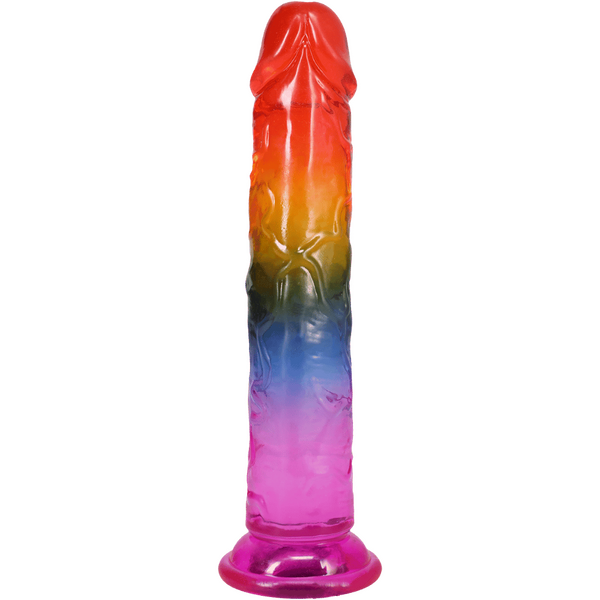 Doc Johnson Crystal Jellies 7.5" Classic Dong Rainbow