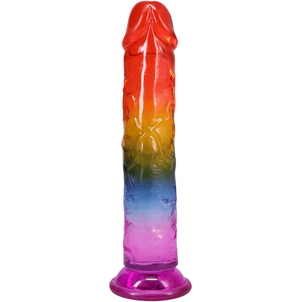 Doc Johnson Crystal Jellies 8.5" Classic Dong Rainbow